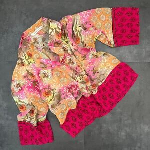 Vintage 90s Victoria’s Secret Sheer Floral Top Boho Cottagecore Y2K Blouse L